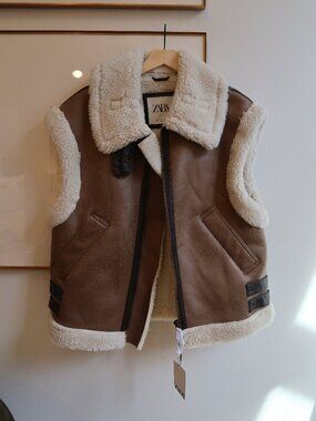 ZARA Combination Fleece Vest (NWT)